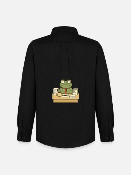 Business Frog - Men's Oxford Shirt by Stanley/Stella - black