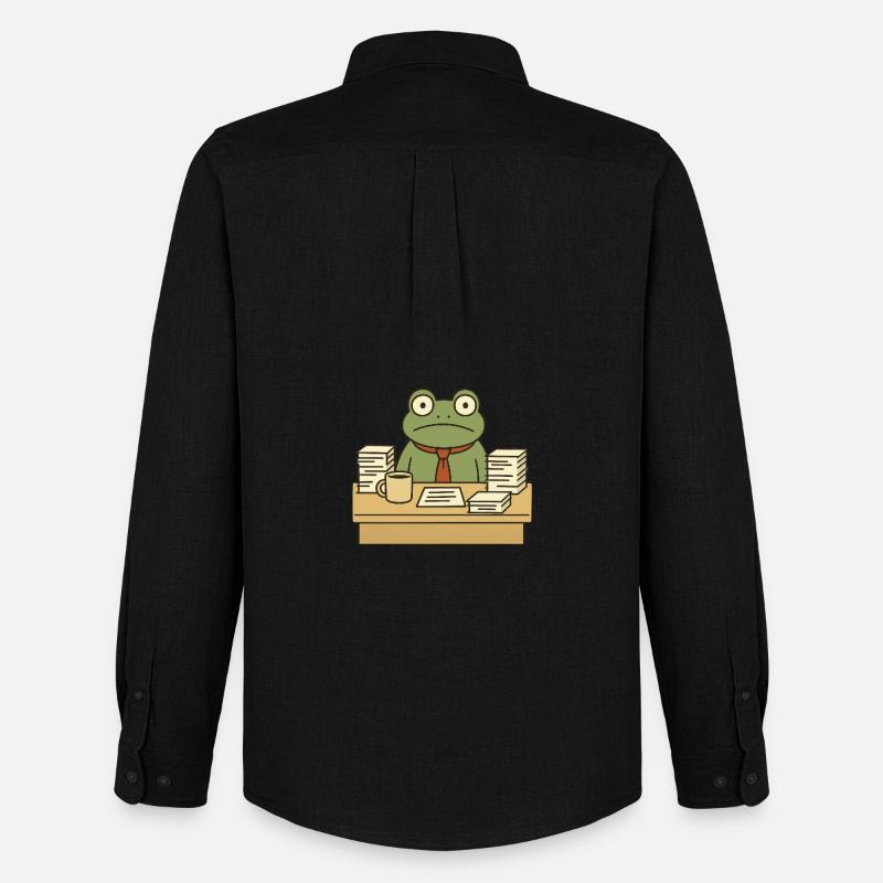 Business-Frosch - Männer Oxford Hemd von Stanley/Stella - Schwarz