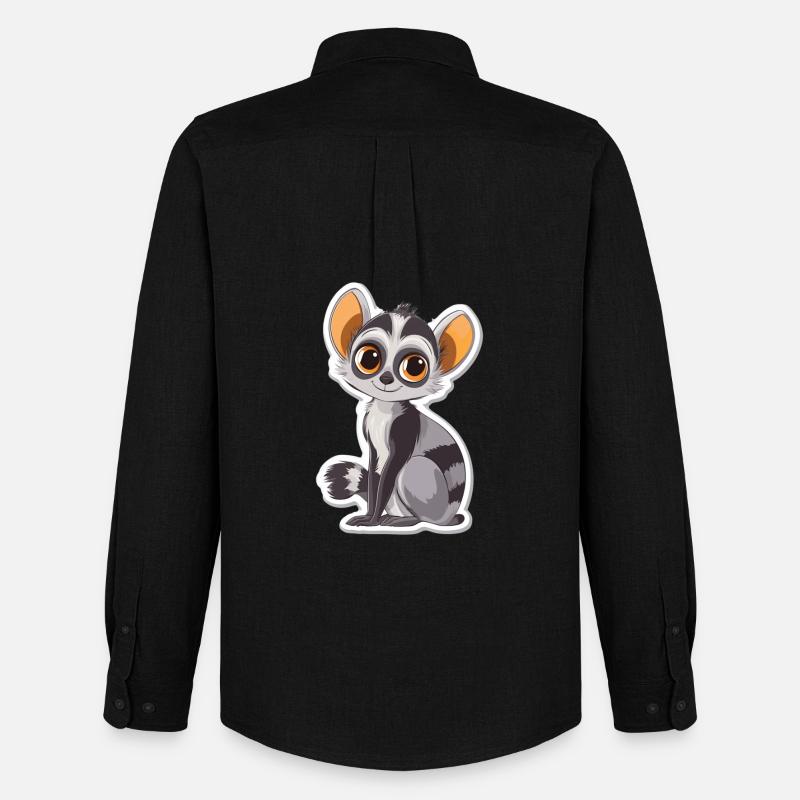 Lemur - Männer Oxford Hemd von Stanley/Stella - Schwarz