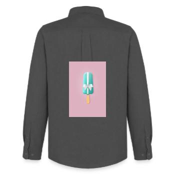 Pastell Popsicle Geschenkband - Männer Oxford Hemd von Stanley/Stella - Anthrazit - Hinten - AI Model Male 185 dark (185cm)