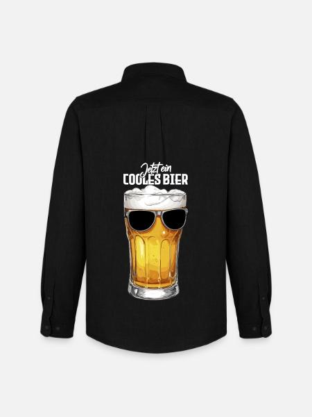 Cooles Bier mit Sonnenbrille für Bierkenner - Männer Oxford Hemd von Stanley/Stella - Schwarz