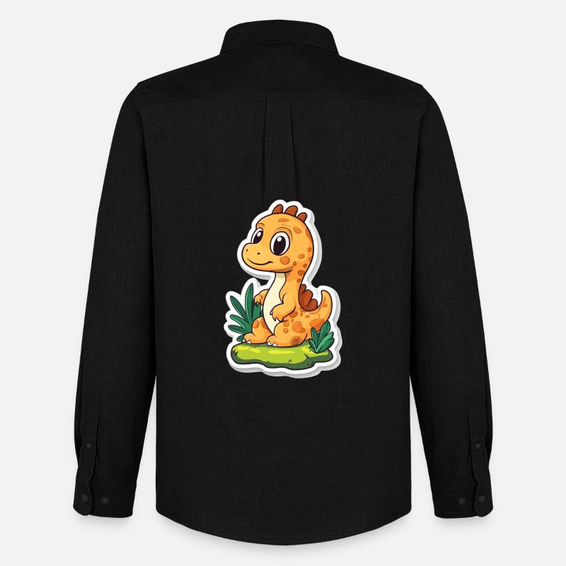 Dinosaurier - Männer Oxford Hemd von Stanley/Stella - Schwarz