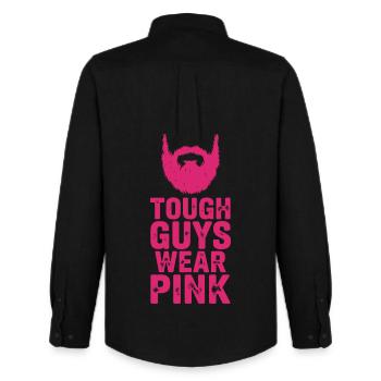Tough Guys Wear Pink - Männer Oxford Hemd von Stanley/Stella - Schwarz - Hinten - AI Model Male 185 dark (185cm)