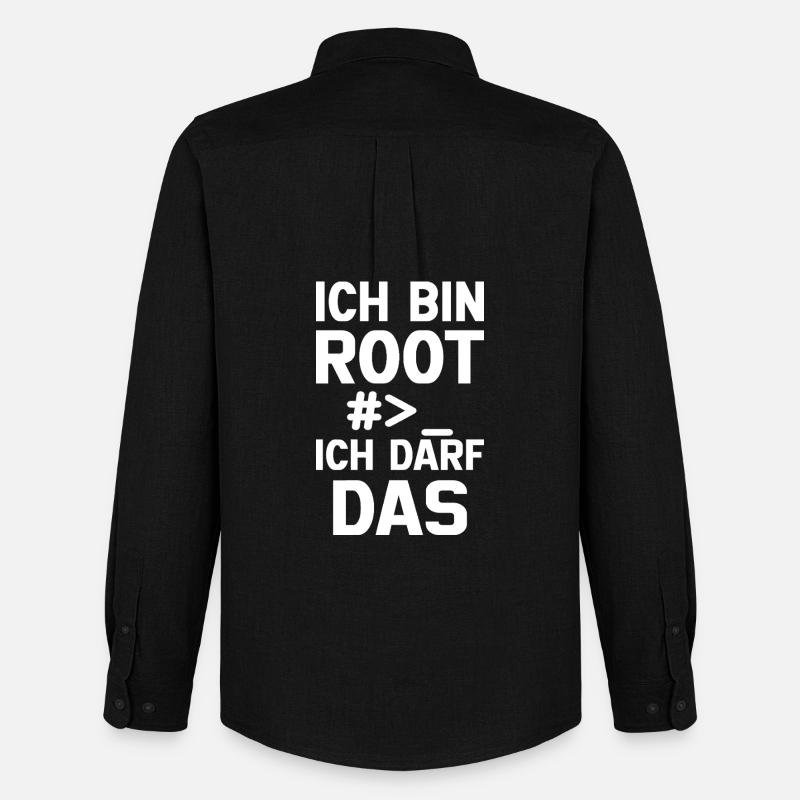 Ich bin Root – Erlaubnis frei - Männer Oxford Hemd von Stanley/Stella - Schwarz