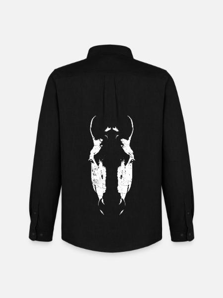 Minimalistische Pferdekopf-Silhouette - Männer Oxford Hemd von Stanley/Stella - Schwarz