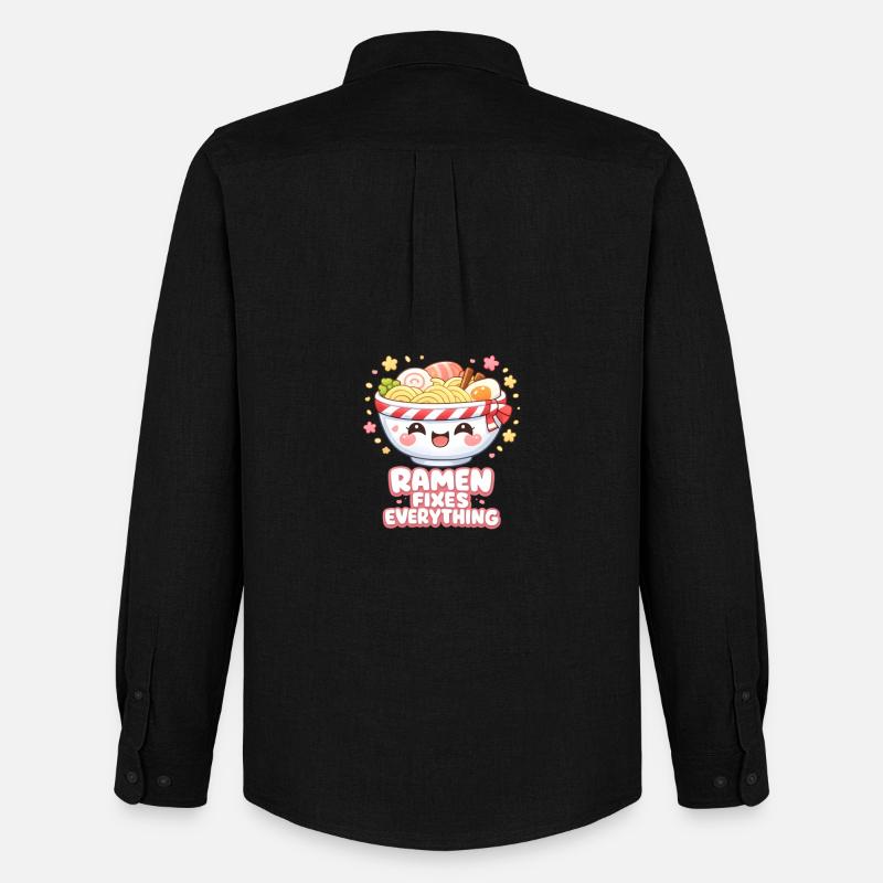 Ramen fixes everything - Männer Oxford Hemd von Stanley/Stella - Schwarz