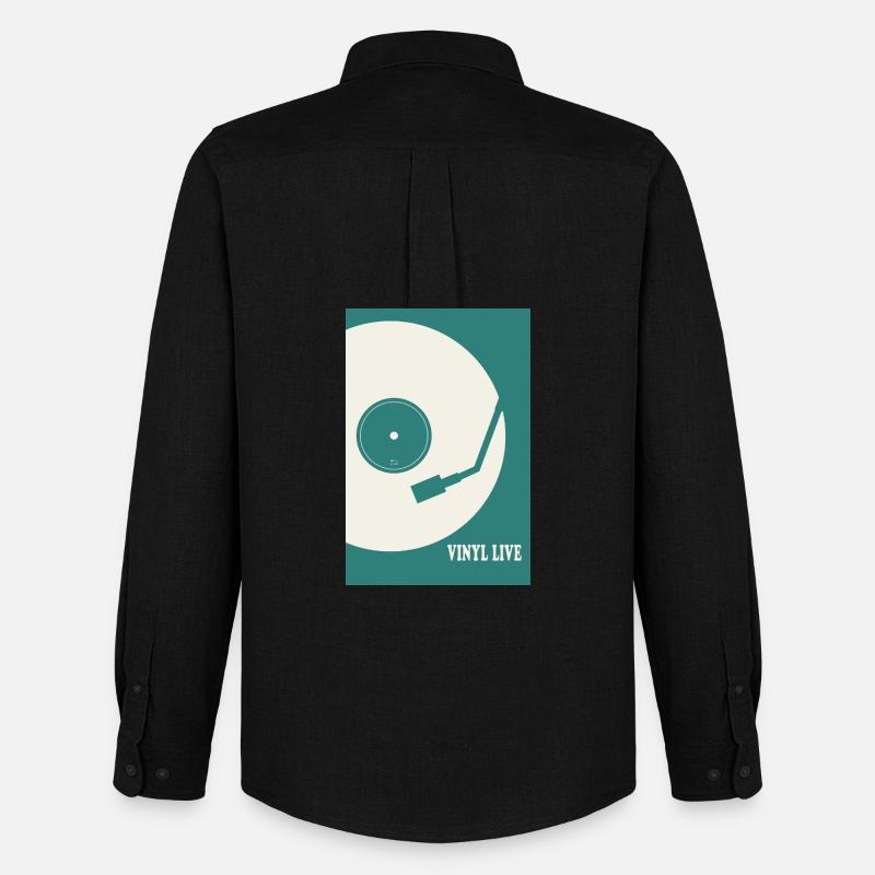 Design musicale retrò Vinyl Life Giradischi - Stanley/Stella Camicia Oxford uomo - nero