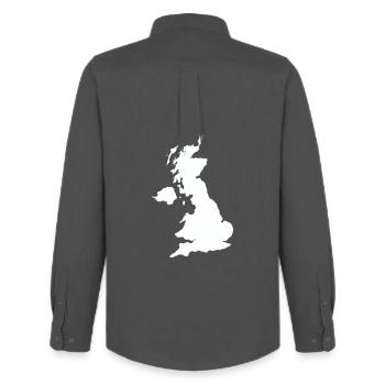 england_country - Men's Oxford Shirt by Stanley/Stella - anthracite - Back - AI Model Male 185 dark (185cm)