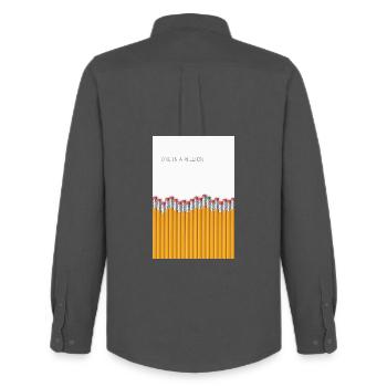One in a Million Minimalist Statement - Men's Oxford Shirt by Stanley/Stella - anthracite - Back - AI Model Male 185 dark (185cm)