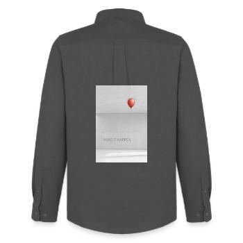 Make it happen minimalist Motivation Spruch - Männer Oxford Hemd von Stanley/Stella - Anthrazit - Hinten - AI Model Male 185 dark (185cm)