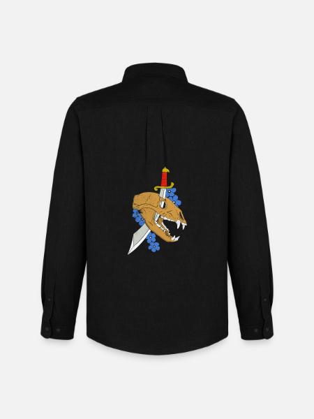 KodiakSchädel mit Dolch und Blüten - Männer Oxford Hemd von Stanley/Stella - Schwarz