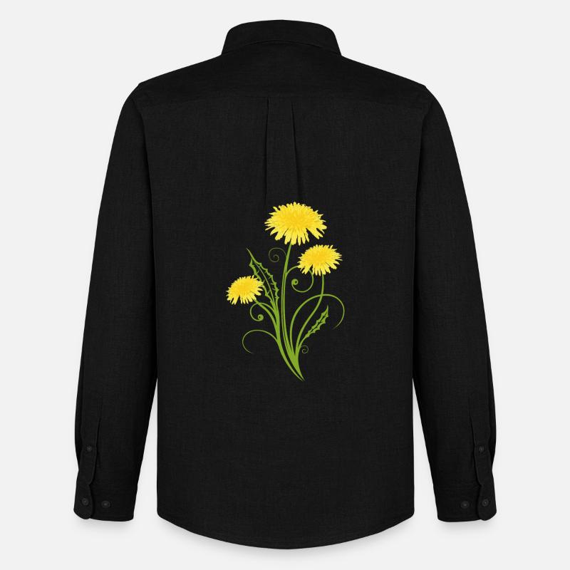Realistic dandelion, Löwenzahn, Pusteblume - Männer Oxford Hemd von Stanley/Stella - Schwarz