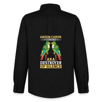 Green Parakeet aka Destroyer of the Silent Parrot - Men's Oxford Shirt by Stanley/Stella - black - Back - AI Model Male 185 dark (185cm)