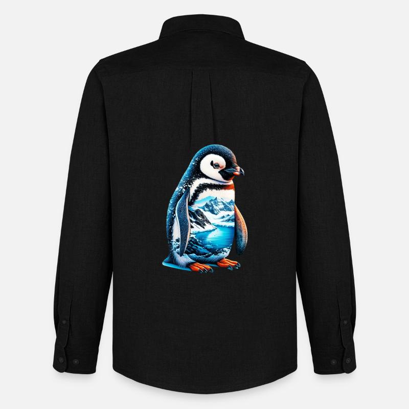 Pinguin - Männer Oxford Hemd von Stanley/Stella - Schwarz