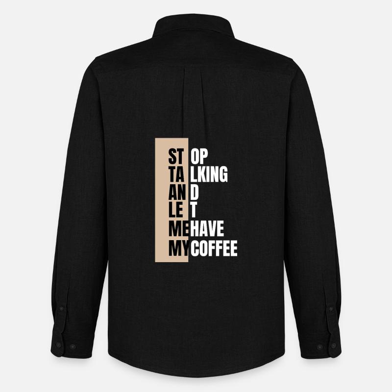 Stop talking – need coffee first - Männer Oxford Hemd von Stanley/Stella - Schwarz