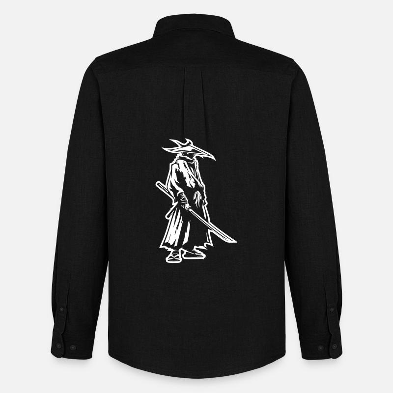 Mystischer Samurai mit Katana - Männer Oxford Hemd von Stanley/Stella - Schwarz