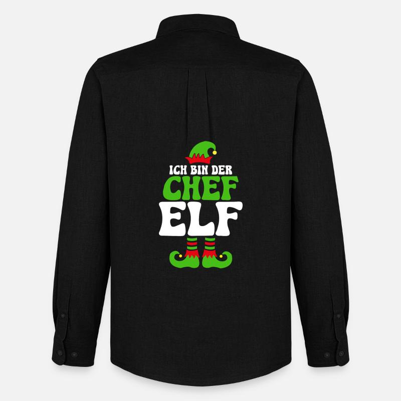 Ich bin der Chef Elf - Männer Oxford Hemd von Stanley/Stella - Schwarz