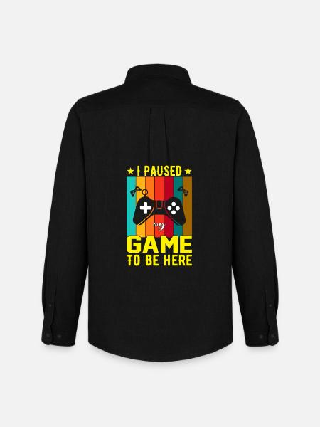 I Paused Game To Be Here - Men's Oxford Shirt by Stanley/Stella - black