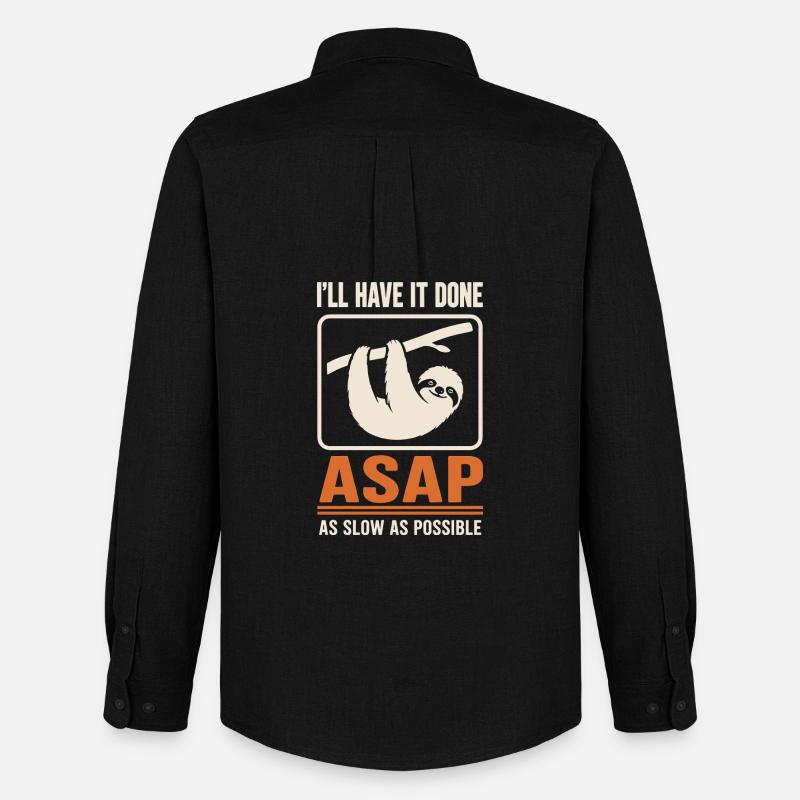 ASAP Langsam Sloth Motiv - Männer Oxford Hemd von Stanley/Stella - Schwarz