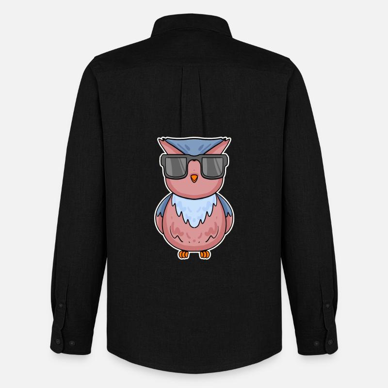 Eule mit Brille - Männer Oxford Hemd von Stanley/Stella - Schwarz