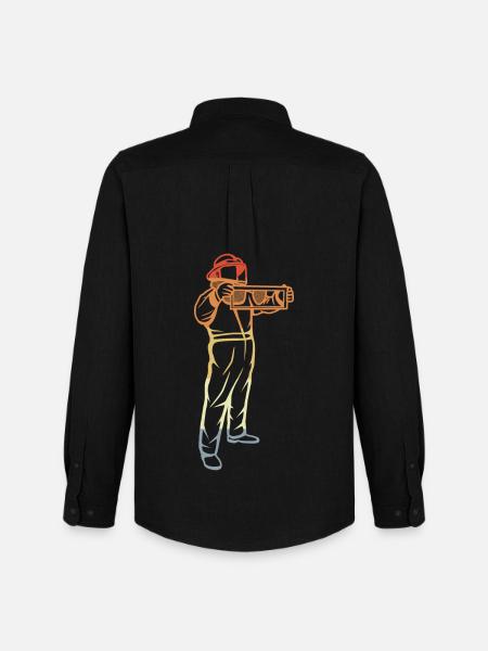 Retro Beekeeper - Men's Oxford Shirt by Stanley/Stella - black