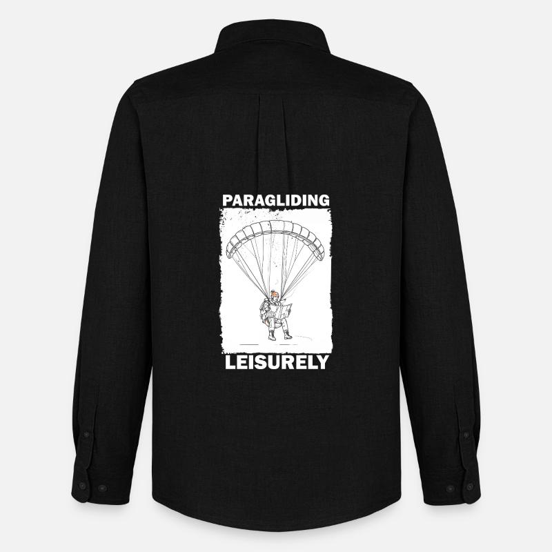 Abenteuer Paraglider Lesen - Männer Oxford Hemd von Stanley/Stella - Schwarz