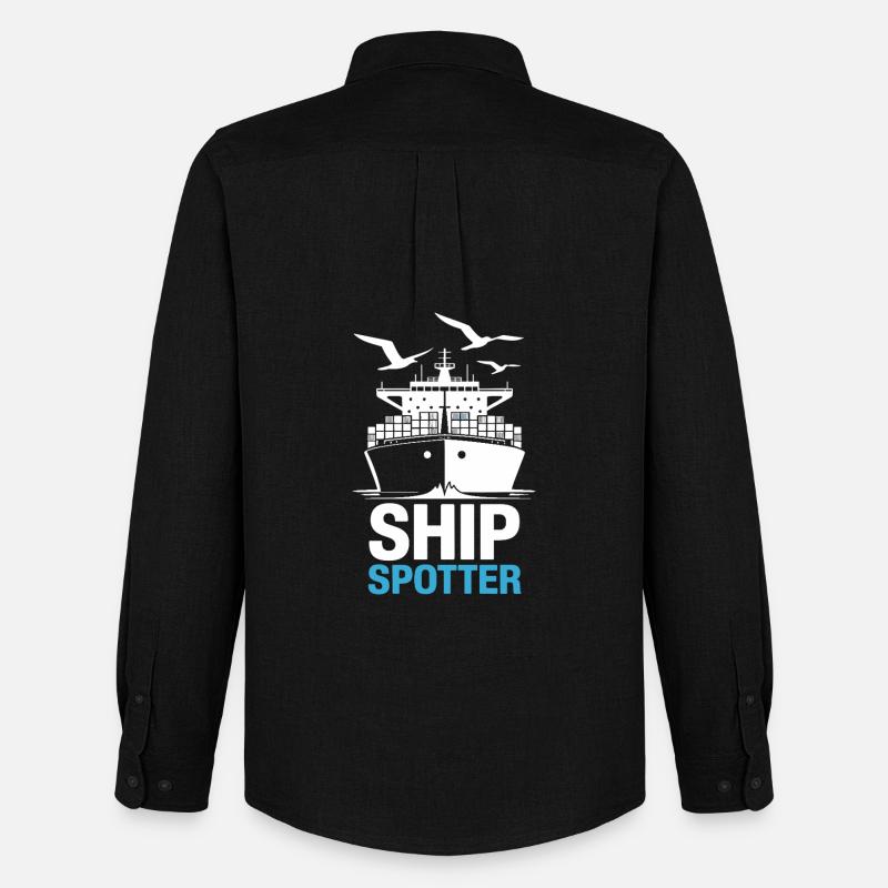Ship Spotter Leidenschaft Maritim - Männer Oxford Hemd von Stanley/Stella - Schwarz