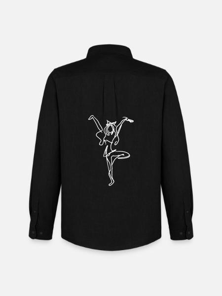 Cheerleader Drawing - Men's Oxford Shirt by Stanley/Stella - black