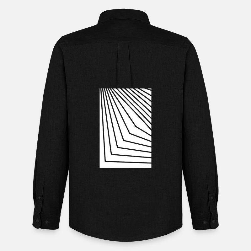 Angular Concentric Lines - Men's Oxford Shirt by Stanley/Stella - black