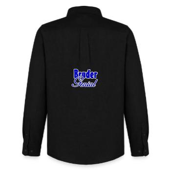 Bruder Genial Geschenk - Männer Oxford Hemd von Stanley/Stella - Schwarz - Hinten - AI Model Male 185 dark (185cm)