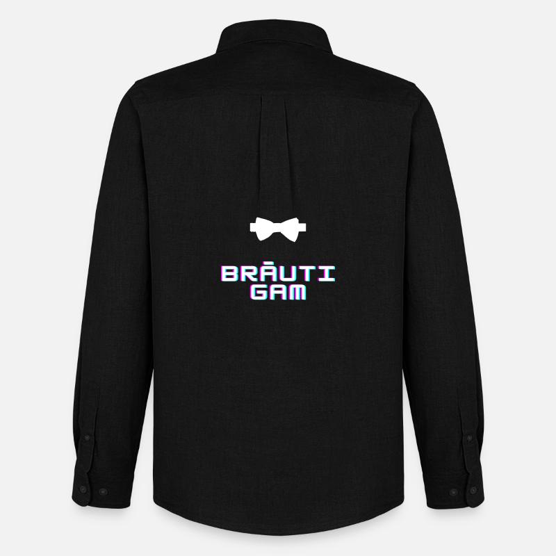 Bräutigam - Männer Oxford Hemd von Stanley/Stella - Schwarz