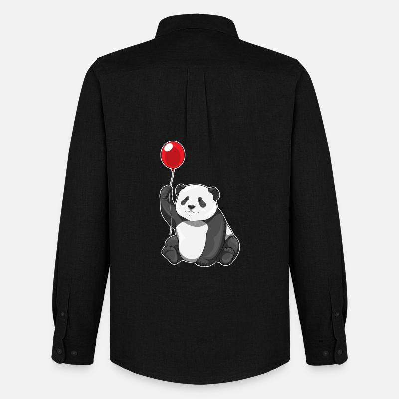 Panda Luftballon - Männer Oxford Hemd von Stanley/Stella - Schwarz