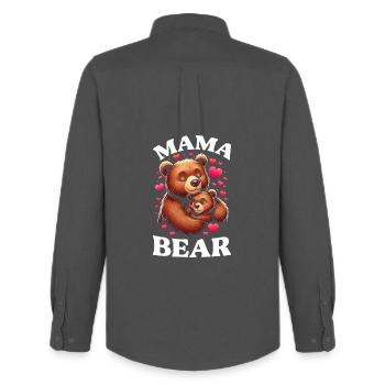 Mama Bär Muttertag Mutter Elternteil Mama Bear - Männer Oxford Hemd von Stanley/Stella - Anthrazit - Hinten - AI Model Male 185 dark (185cm)