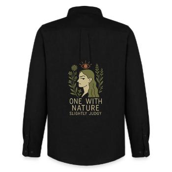 Wild Woman Spiritual Feminine Nature - Men's Oxford Shirt by Stanley/Stella - black - Back - AI Model Male 185 dark (185cm)