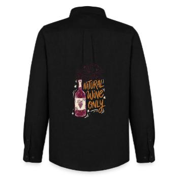 Natural Wine Only - Männer Oxford Hemd von Stanley/Stella - Schwarz - Hinten - AI Model Male 185 dark (185cm)