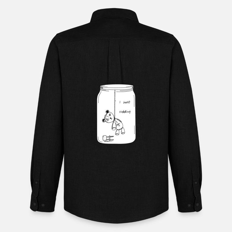 I hate cuddling (BW Version) - Men's Oxford Shirt by Stanley/Stella - black