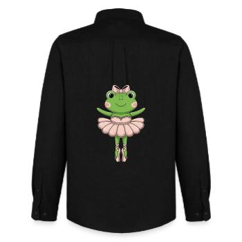 Ballettfrosch im rosa Tutu - Männer Oxford Hemd von Stanley/Stella - Schwarz - Hinten - AI Model Male 185 dark (185cm)