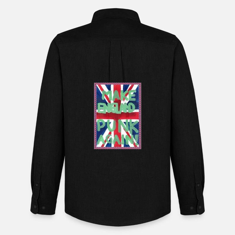 A3_MAKE_ENGLAND_PUNK_AGAIN - Männer Oxford Hemd von Stanley/Stella - Schwarz