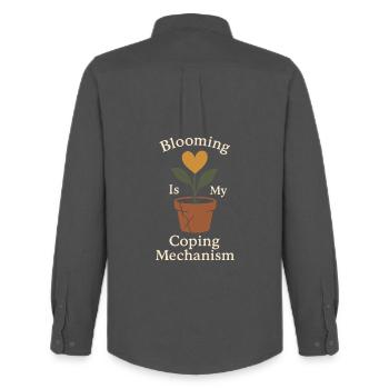 Funny garden humor, plant lover, - Men's Oxford Shirt by Stanley/Stella - anthracite - Back - AI Model Male 185 dark (185cm)