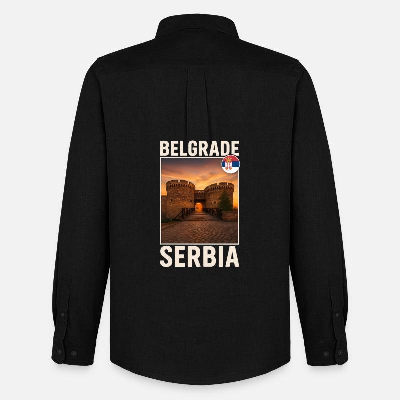 Belgrad Serbien - Männer Oxford Hemd von Stanley/Stella - Schwarz