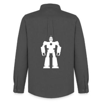 Robots – Technologie de l’IA Science-fiction Nerd Design - Chemise Oxford homme Stanley/Stella - charbon - Dos - AI Model Male 185 dark (185cm)
