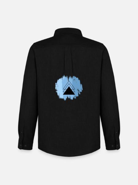Blue Triangle Overlay - Men's Oxford Shirt by Stanley/Stella - black