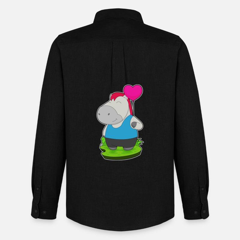 Pferd Luftballon - Männer Oxford Hemd von Stanley/Stella - Schwarz