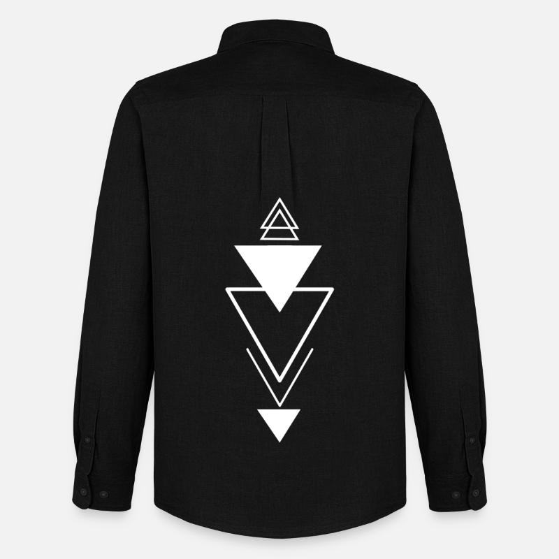 Triangular symbol (white) - Men's Oxford Shirt by Stanley/Stella - black