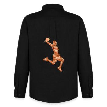 Abstract Basketball Pattern - Men's Oxford Shirt by Stanley/Stella - black - Back - AI Model Male 185 dark (185cm)