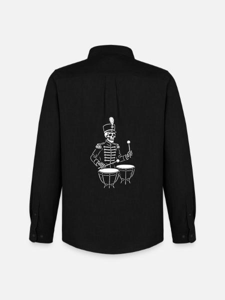 Skeleton Drummer in Parade Uniform - Men's Oxford Shirt by Stanley/Stella - black