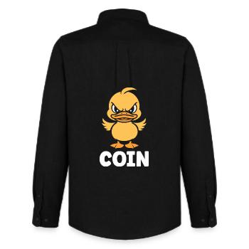 Furious Duckling Coin - Men's Oxford Shirt by Stanley/Stella - black - Back - AI Model Male 185 dark (185cm)