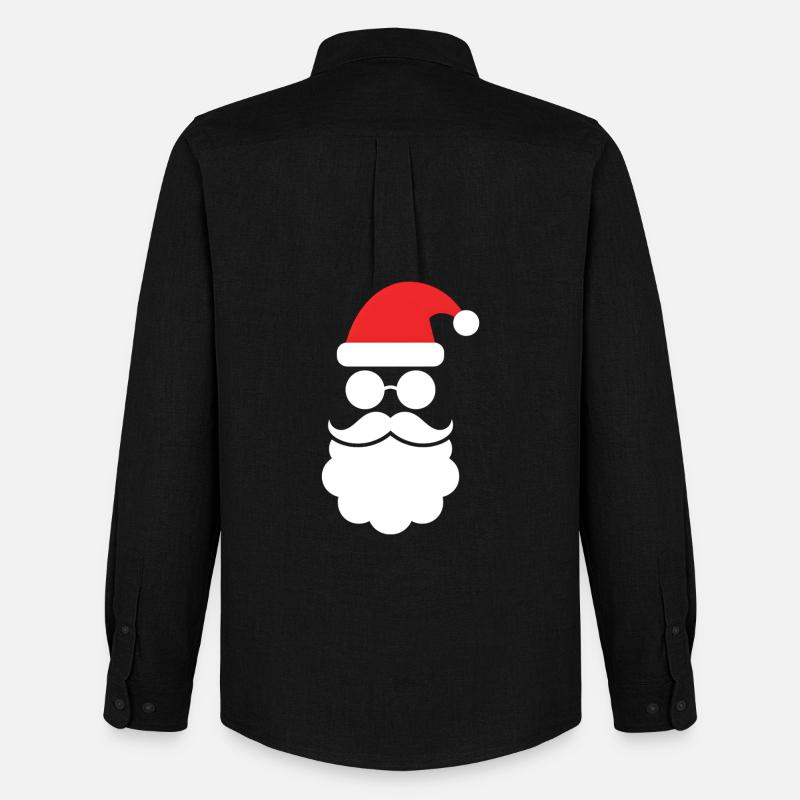 Weihnachtsmann mit Bart Minimal Kopf Design - Männer Oxford Hemd von Stanley/Stella - Schwarz
