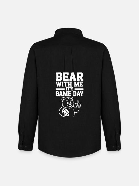 Bear With Me, It’s Game Day - Men's Oxford Shirt by Stanley/Stella - black