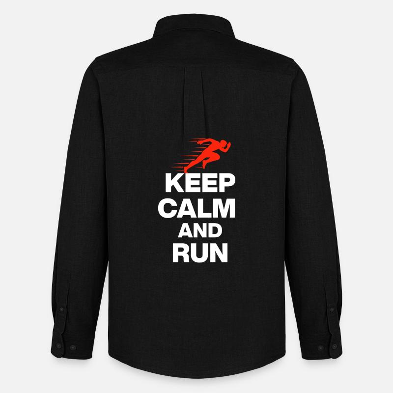 KEEP CALM AND RUN! - Männer Oxford Hemd von Stanley/Stella - Schwarz